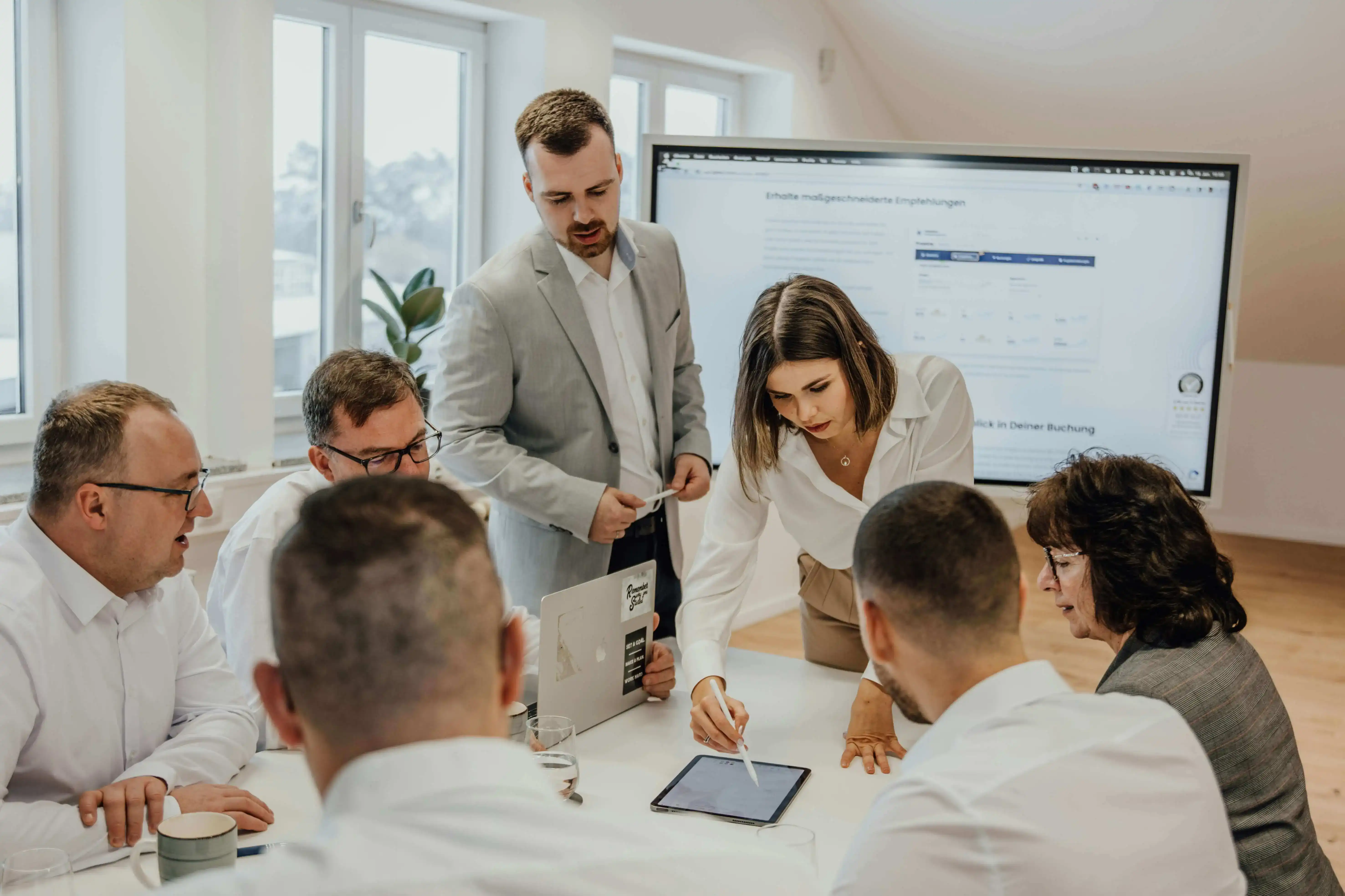 Team reviewing AI roadmap